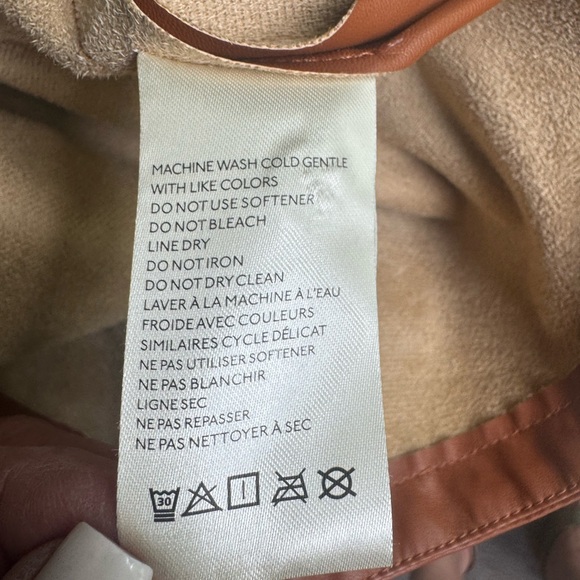 Anthropologie brown Faux Leather Shirt XL - Picture 8 of 12